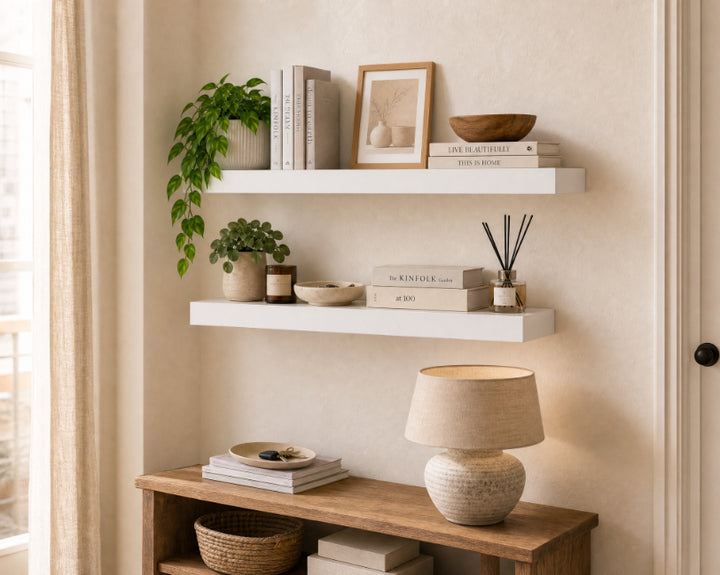 Set de 2 Estantes Flotantes MDF Blanco 60 cm - Decoración y Funcionalidad - imagen 4