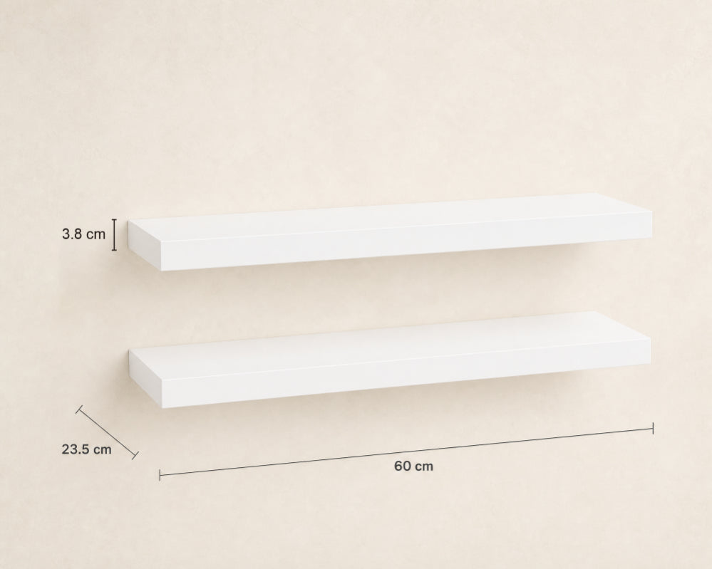 Set de 2 Estantes Flotantes MDF Blanco 60 cm - Decoración y Funcionalidad - imagen 5