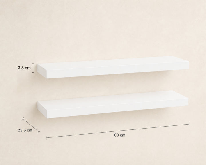 Set de 2 Estantes Flotantes MDF Blanco 60 cm - Decoración y Funcionalidad - imagen 5