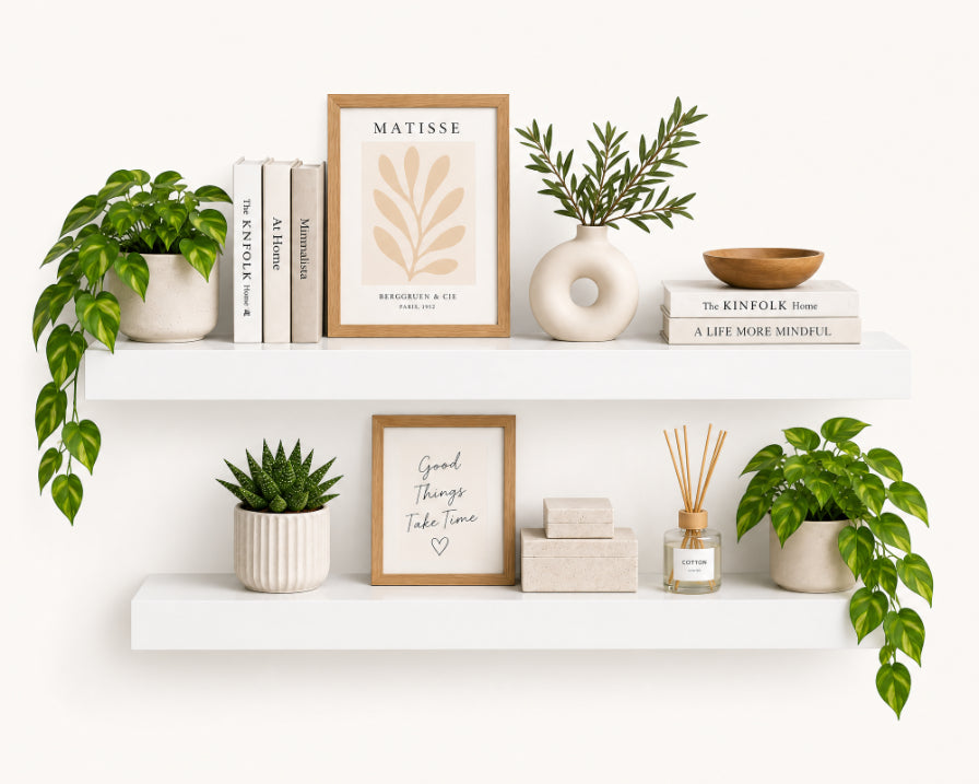 Set de 2 Estantes Flotantes MDF Blanco 60 cm - Decoración y Funcionalidad - imagen 7