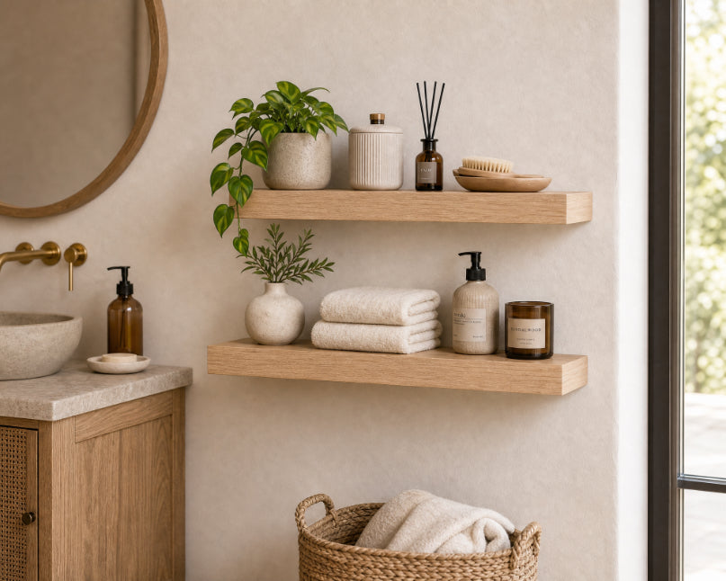Set de 2 Estantes Flotantes MDF Roble 60 cm - Decoración y Funcionalidad - imagen 4