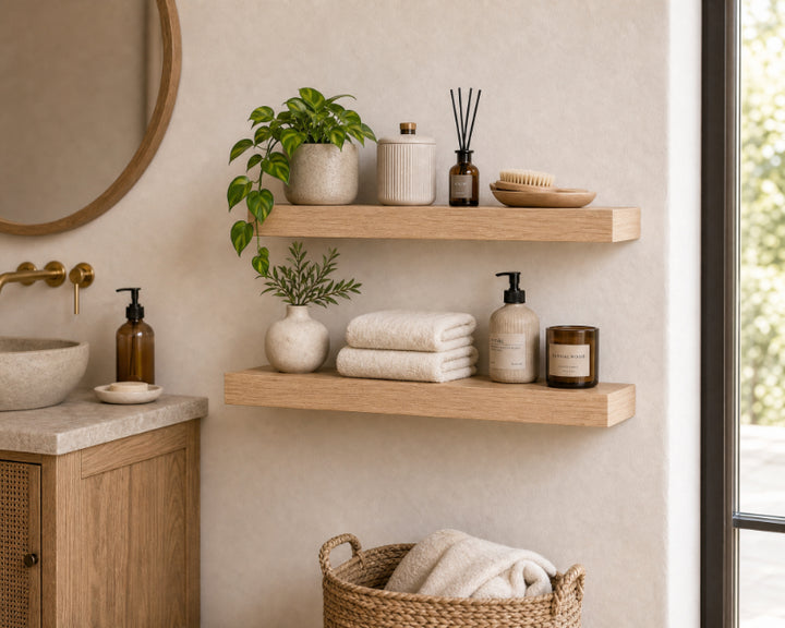 Set de 2 Estantes Flotantes MDF Roble 60 cm - Decoración y Funcionalidad - imagen 4
