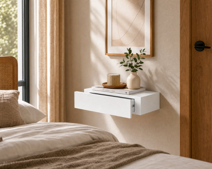 Cajonera Flotante Blanca de MDF para Decoración de Pared - imagen 3