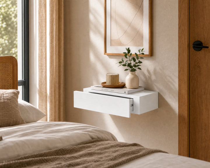Cajonera Flotante Blanca de MDF para Decoración de Pared - imagen 3