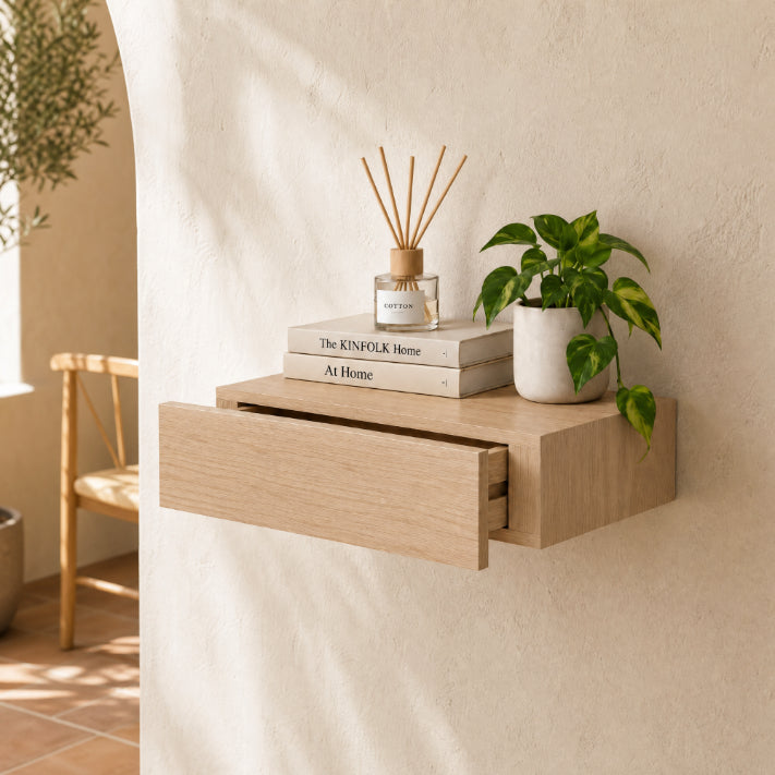 Cajonera Flotante Roble con Almacenaje Oculto 40 cm - imagen 1