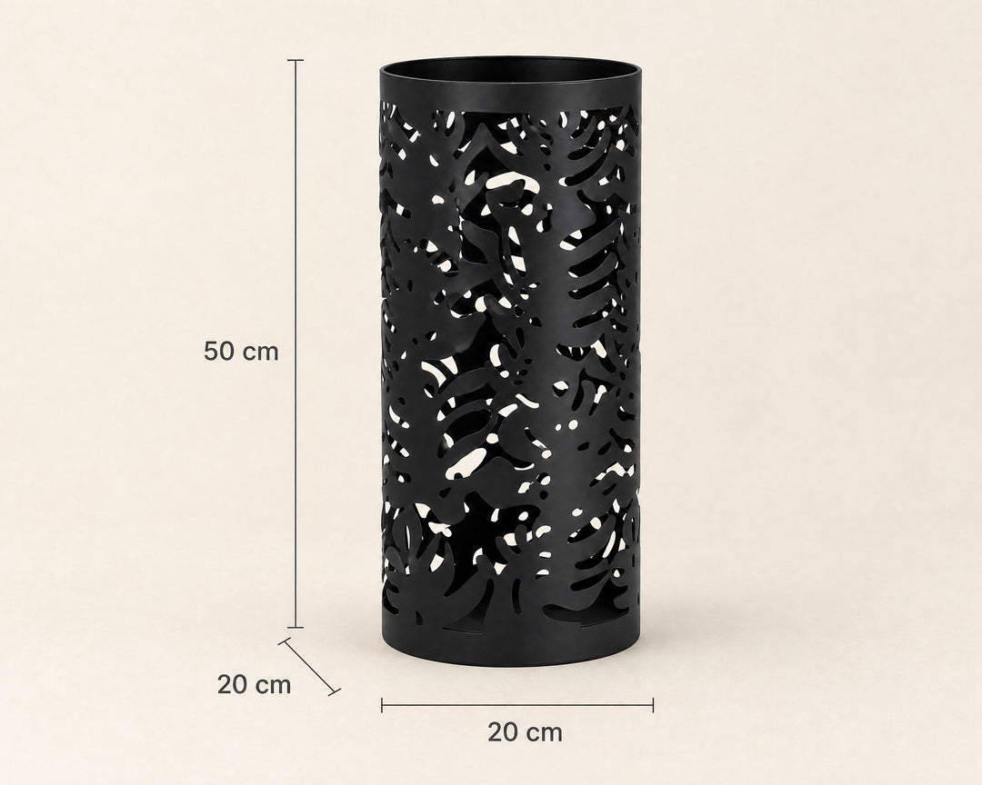 Paragüero de Metal Negro con Diseño de Hojas 20x50cm - imagen 5
