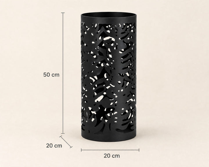 Paragüero de Metal Negro con Diseño de Hojas 20x50cm - imagen 5
