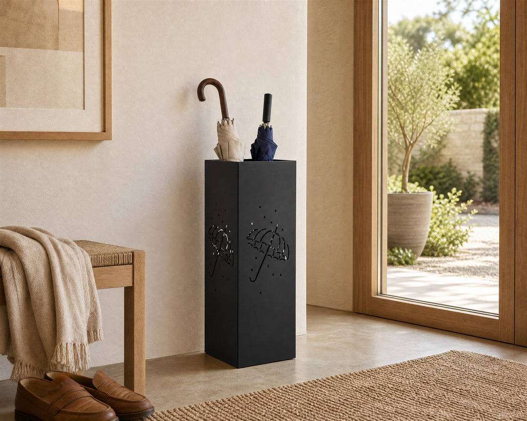 Paragüero Metálico Negro con Diseño Perforado - imagen 2