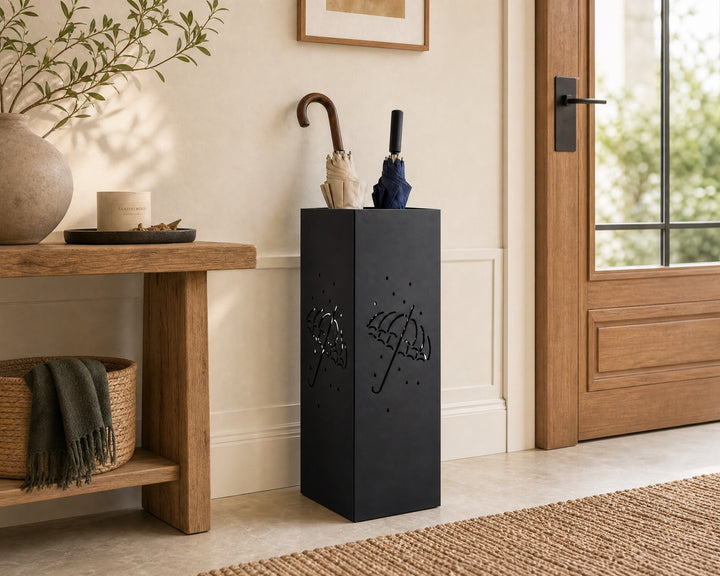 Paragüero Metálico Negro con Diseño Perforado - imagen 3