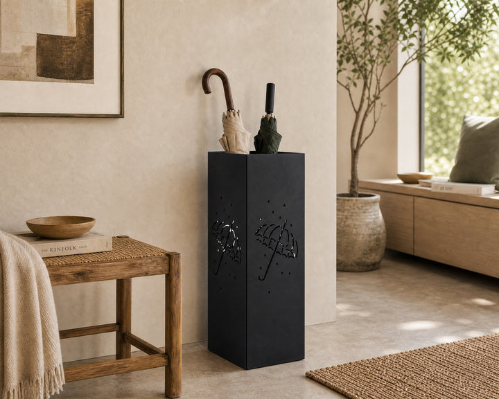 Paragüero Metálico Negro con Diseño Perforado - imagen 4