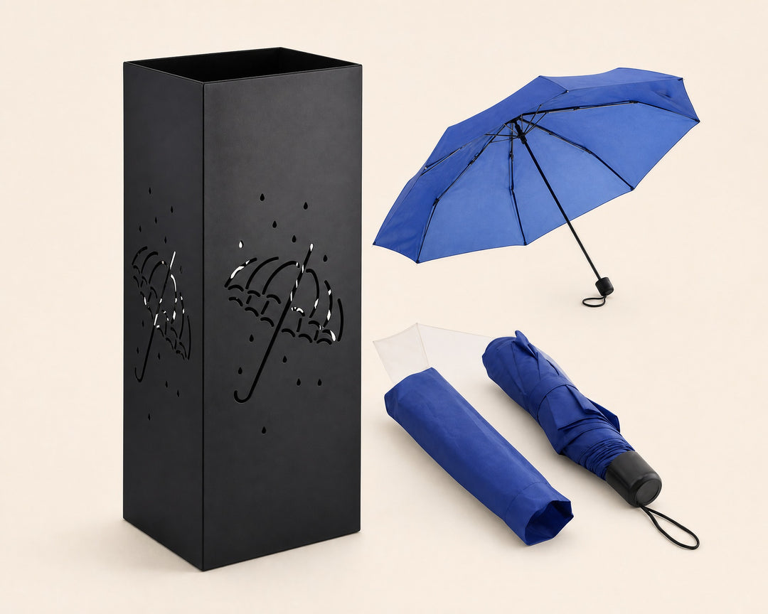 Paragüero Metálico Negro con Diseño Perforado - imagen 6
