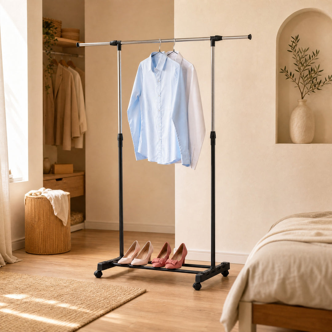 Perchero de Ropa Extensible Metálico con 5 Perchas - imagen 1