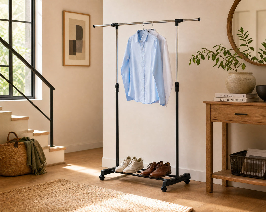 Perchero de Ropa Extensible Metálico con 5 Perchas - imagen 2