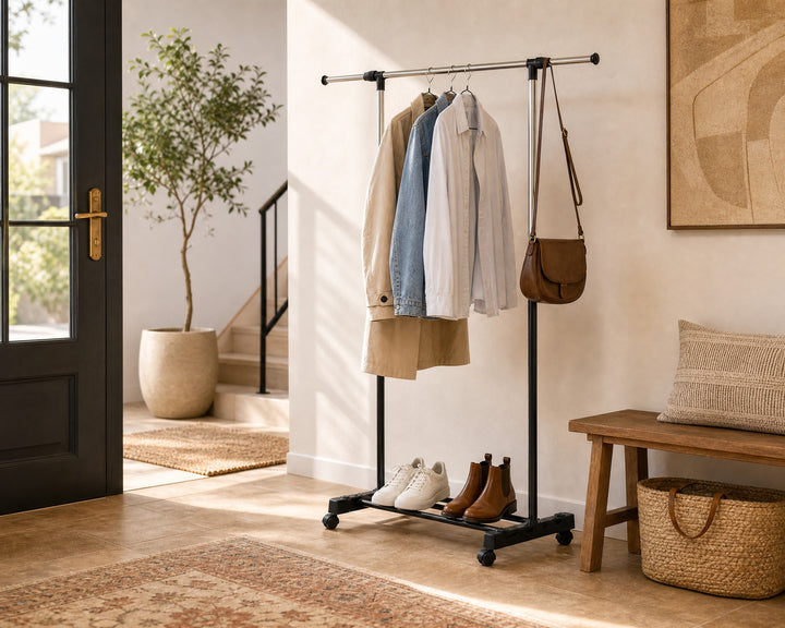 Perchero de Ropa Extensible Metálico con 5 Perchas - imagen 3