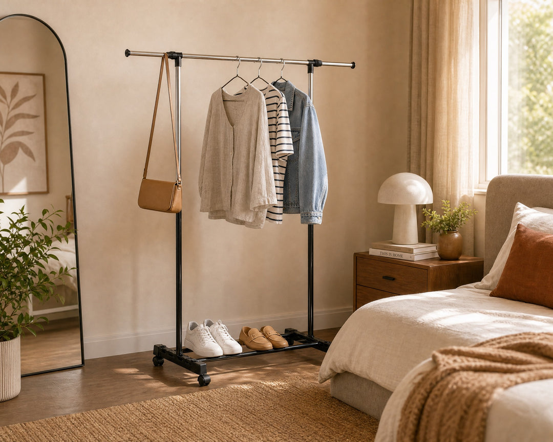 Perchero de Ropa Extensible Metálico con 5 Perchas - imagen 4