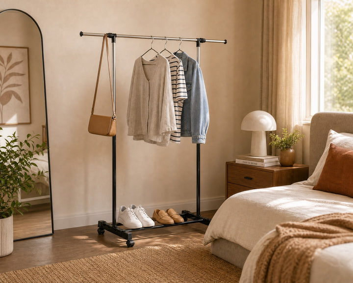 Perchero de Ropa Extensible Metálico con 5 Perchas - imagen 4