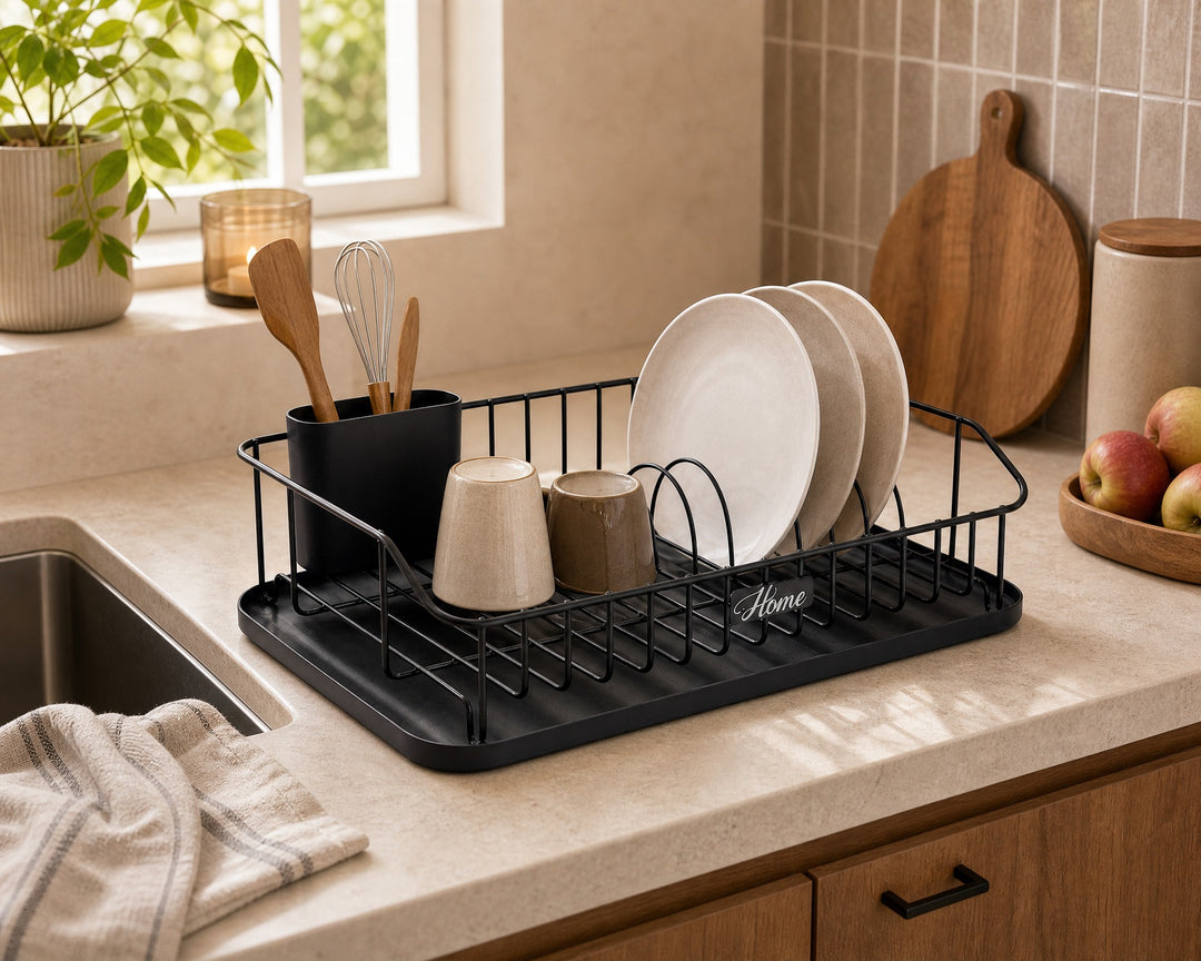 Escurreplatos de Metal Negro con Cubertero Extraíble - imagen 4