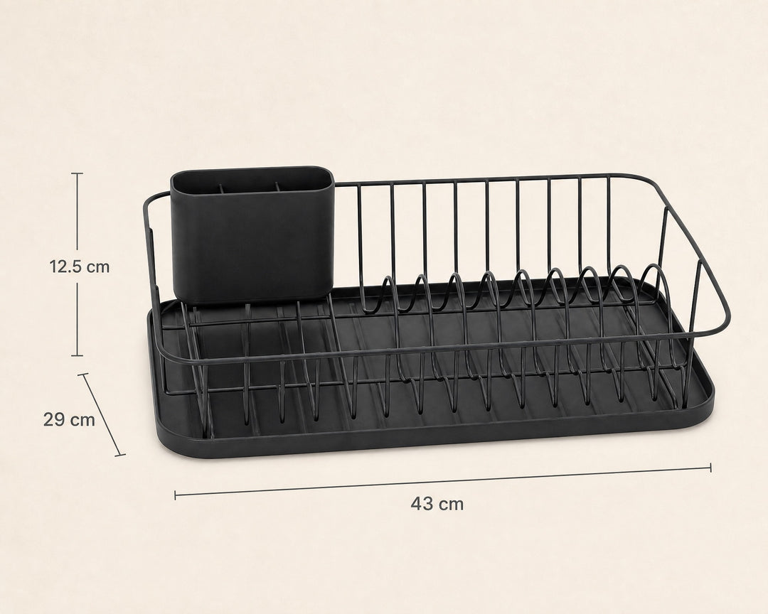 Escurreplatos de Metal Negro con Cubertero Extraíble - imagen 5