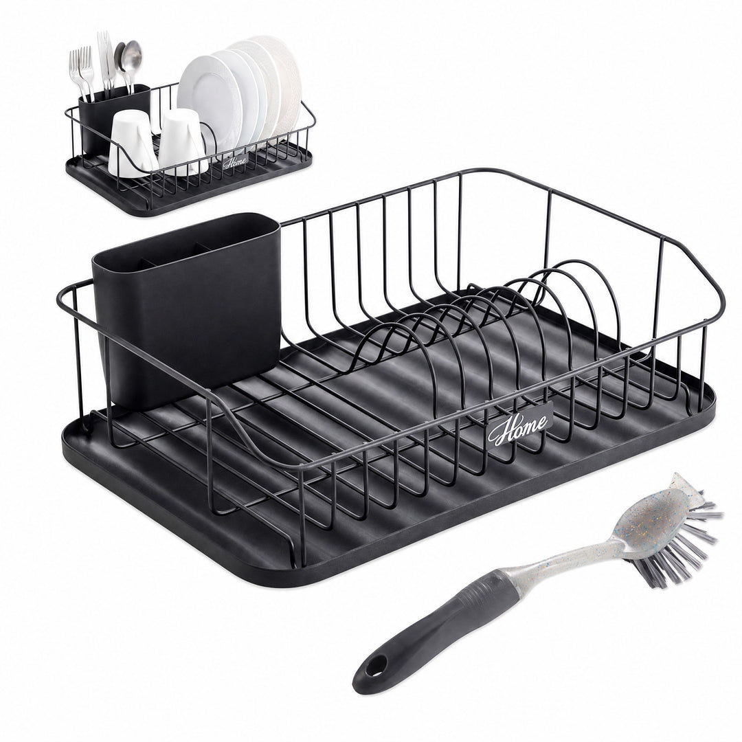 Escurreplatos de Metal Negro con Cubertero Extraíble - imagen 9