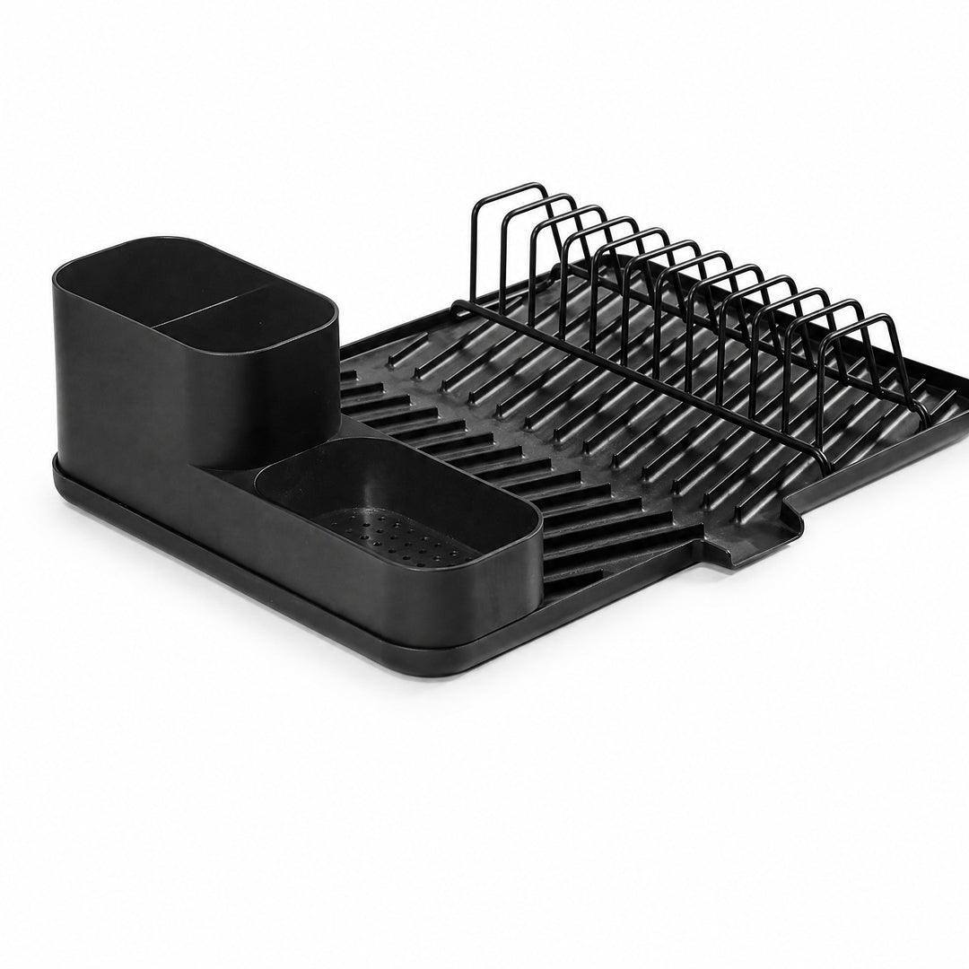 Escurreplatos Negro de Metal con Desagüe y Cubertero Integrado - imagen 9