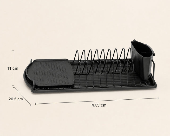 Escurreplatos de Metal Negro con Cubertero Desmontable - imagen 5