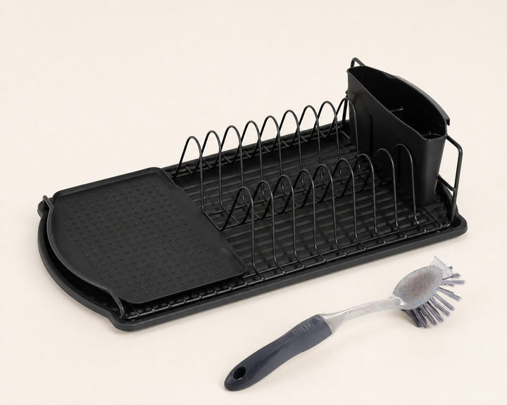 Escurreplatos de Metal Negro con Cubertero Desmontable - imagen 6